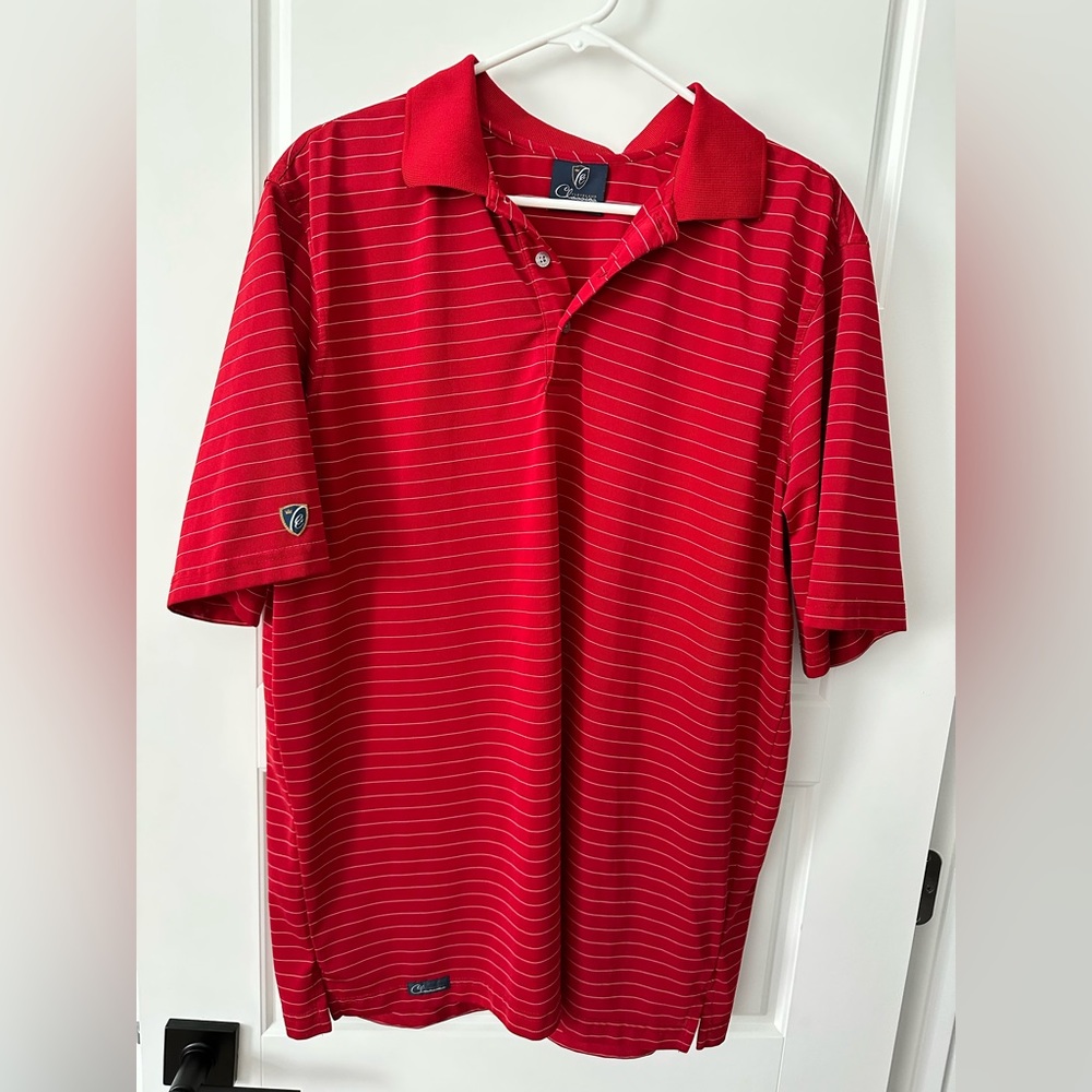 CLEVELAND CLASSIC POLY GOLF SHIRT--L--BEAUTIFUL!!!-LOOKS UNWORN!!!!